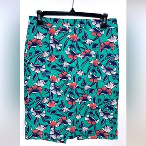 Bundle J Crew Kelly green floral skirt size 0 + Ann Taylor black eyelet skirt 00